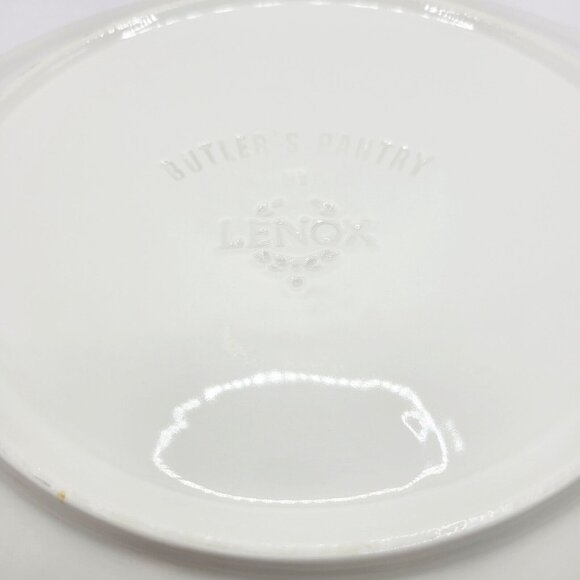 Lenox Butler's Pantry 11-3/8" Dinner Plate Cream with Ribbed & Beaded Rim Mint - Picture 8 of 9